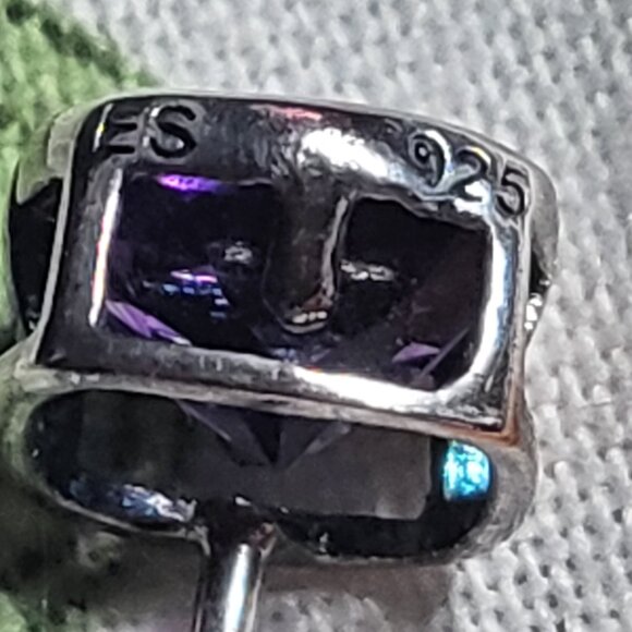 Amethyst Sterling Silver Square Studs - Picture 6 of 6